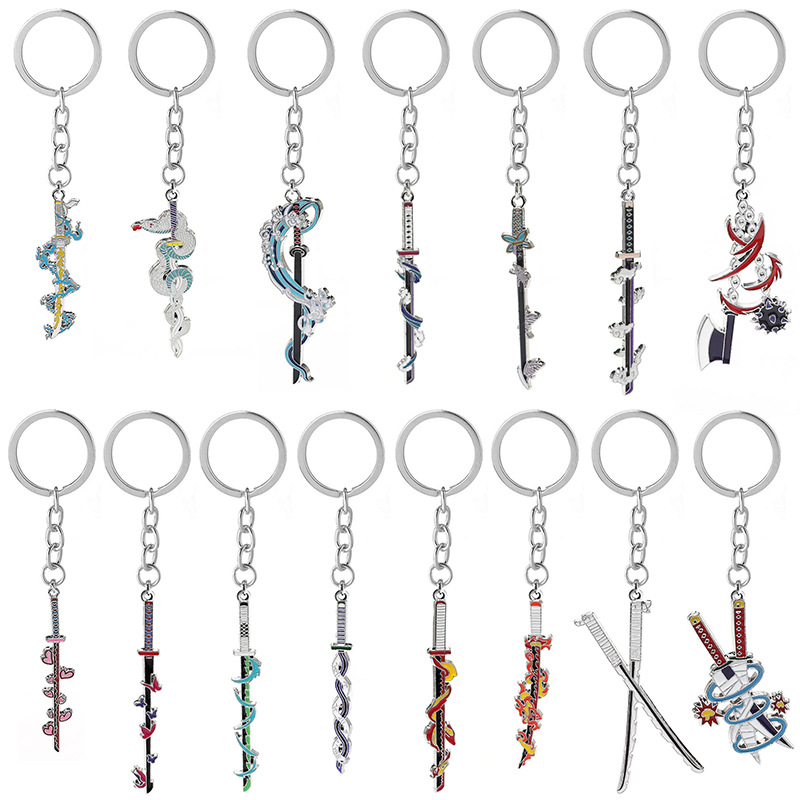 Cosplay Prop Dagger - 15 Estilos de Chaveiros de Anime