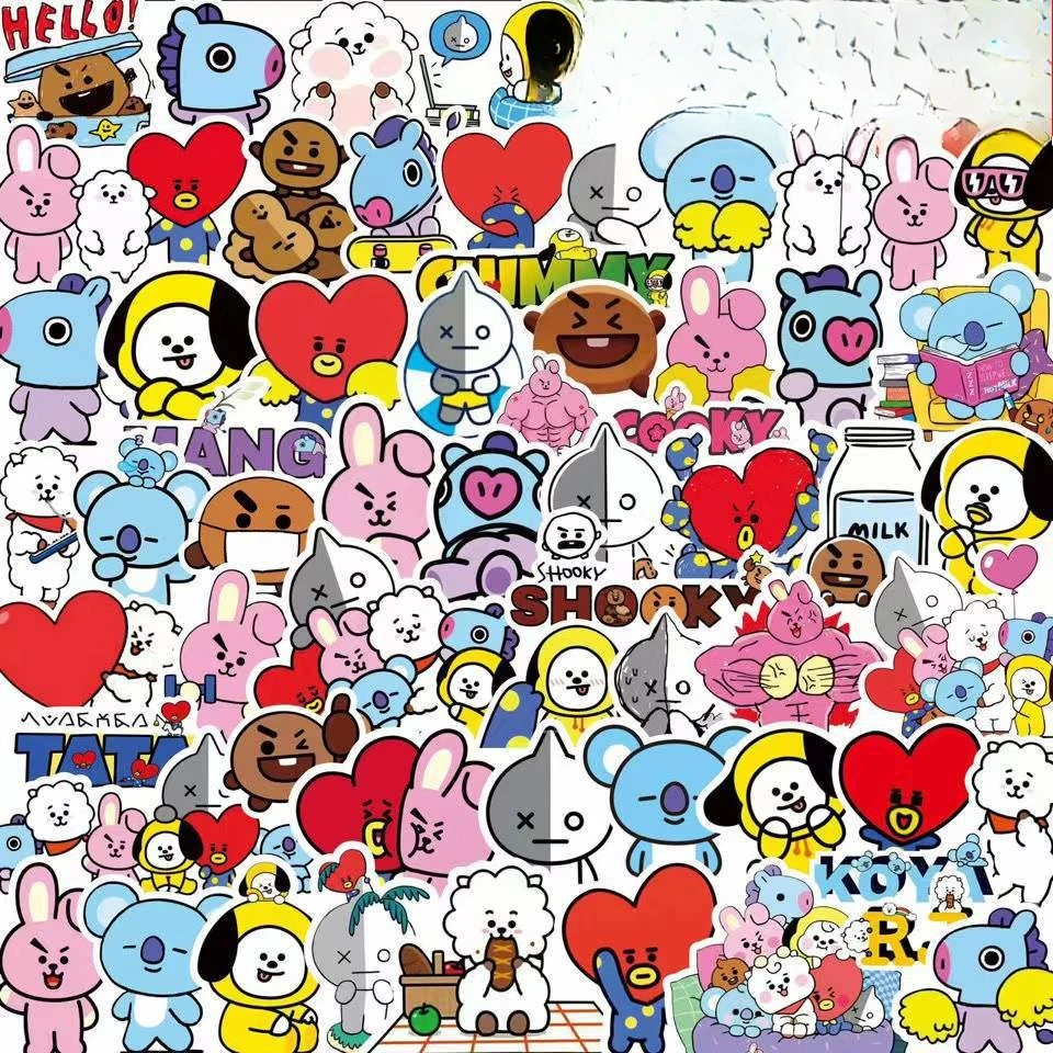 Adesivos Kawaii BT21 para Mala - Evoker Cosplay Prop avaliação e preço
