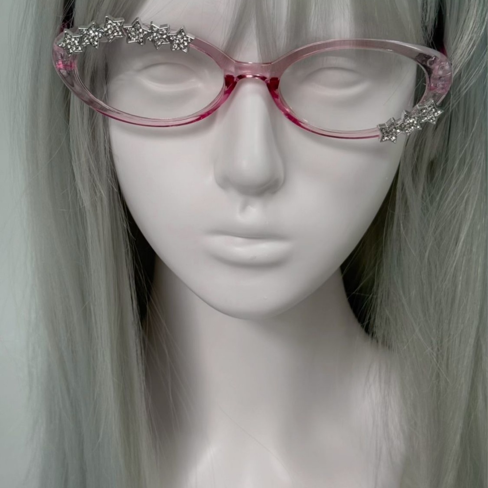 Óculos Y2K com Strass em Forma - Cosplay Floating Prop avaliação e preço